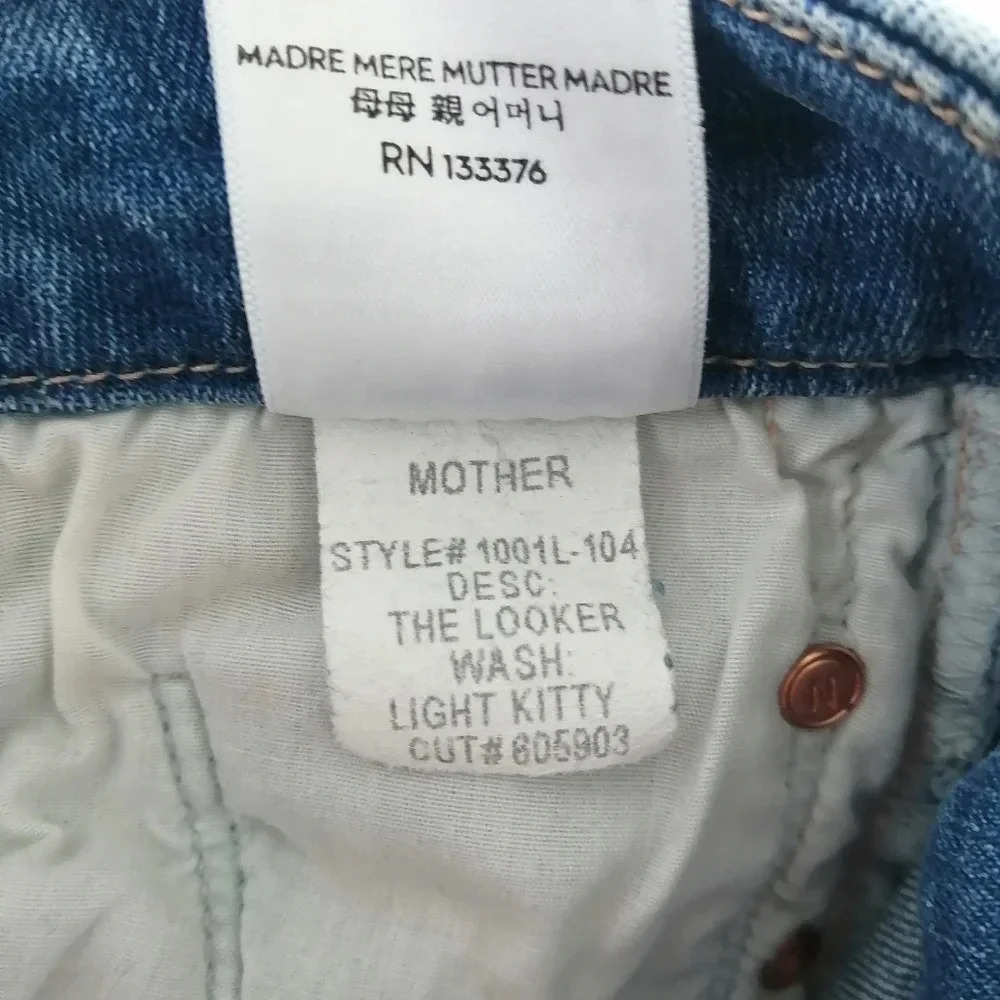 Mother The Looker Skinny Jeans in Light Kitty Light Wash Size 25 - Picture 12 of 15